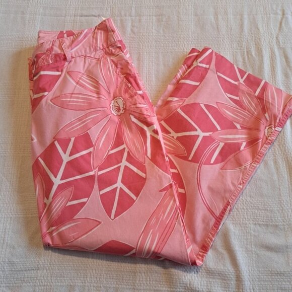 Lilly Pulitzer women's size 4 white label pink & white capri - Picture 6 of 6